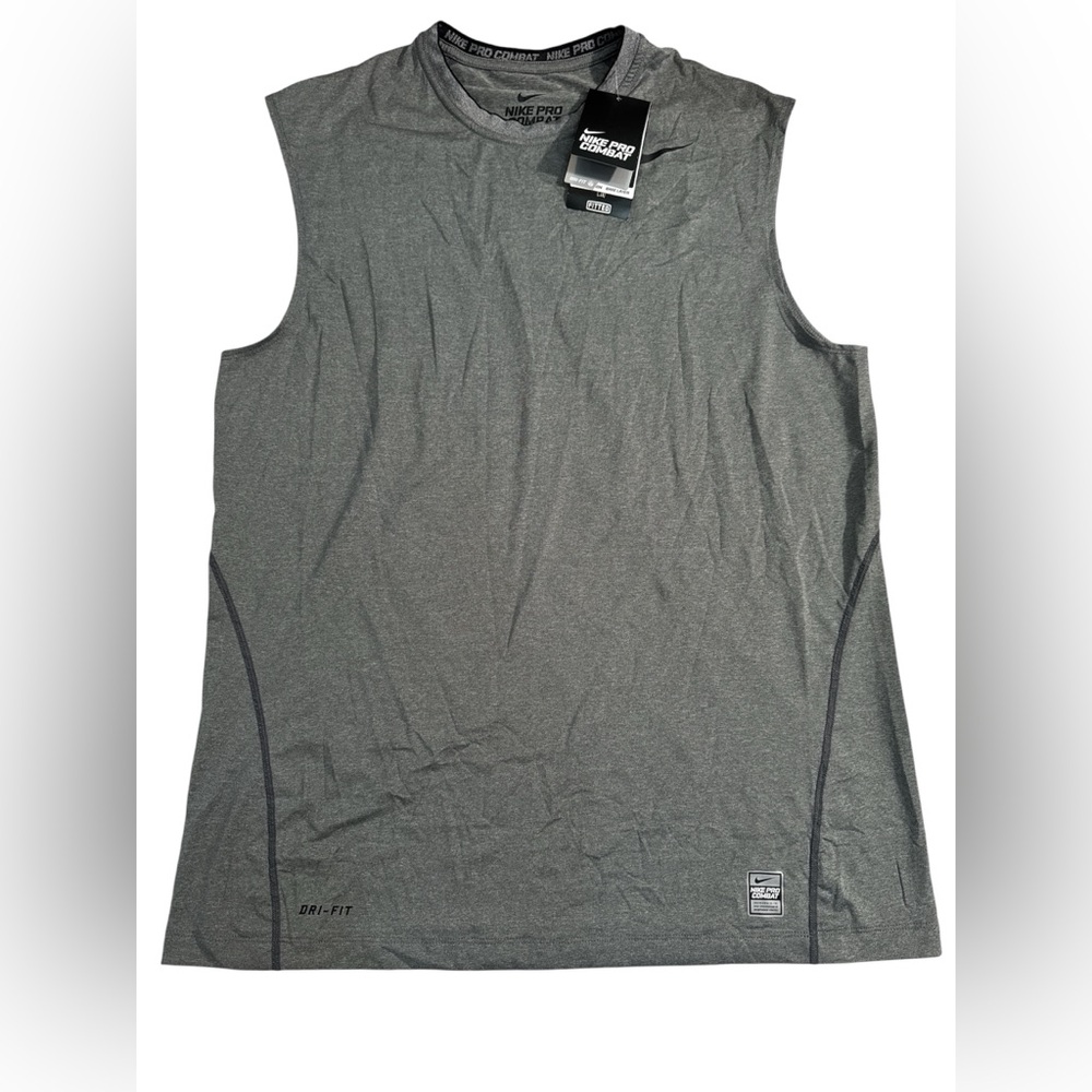 NWT Nike pro combat Fitted Dri fit gray SIZE XL